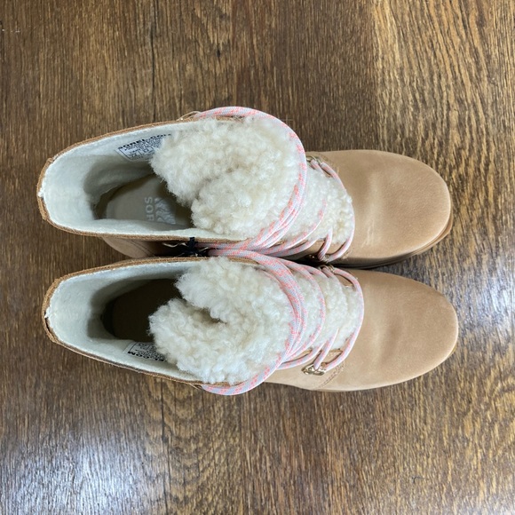 NEW Sorel Joan of Arctic Wedge lll Lace Cozy Bootie Womens Size 7.5 Tawny Buff - Picture 5 of 13